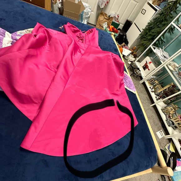 Milla Fuschia Strapless Evening Gown with Thigh Slit size small - Picture 6 of 6